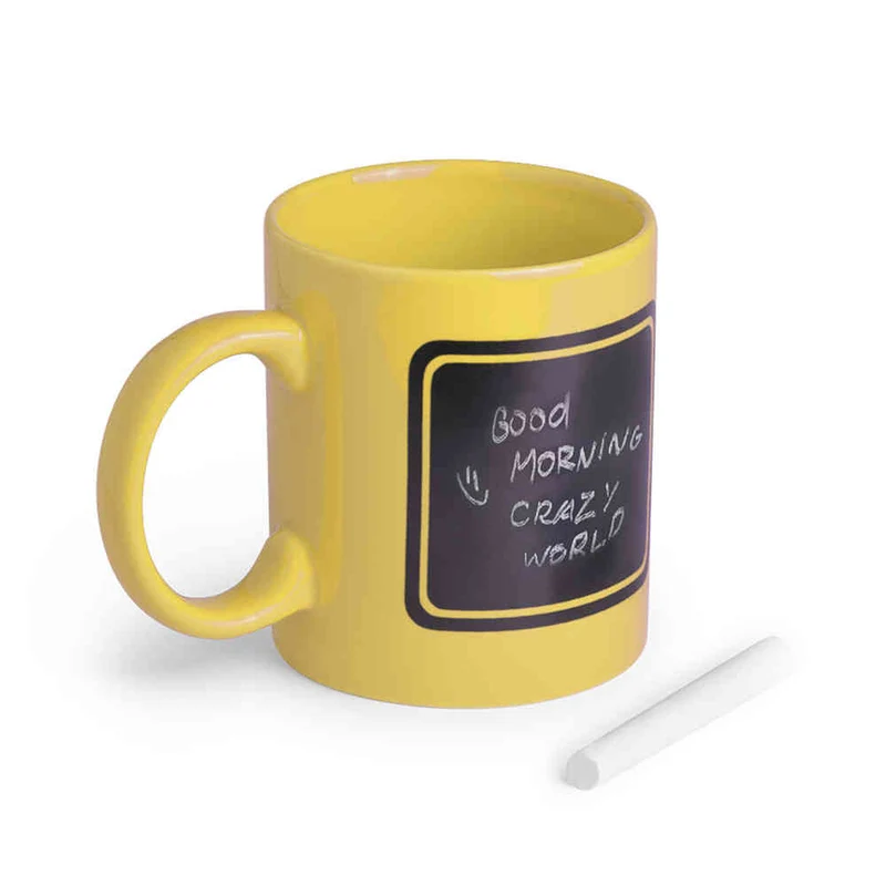 Taza Cerámica de Colores con Pizarra Dariel 370 ml