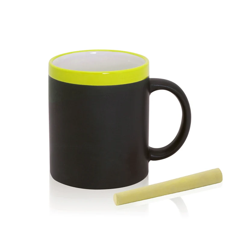 Taza Cerámica de Colores con Cuerpo Pizarra para Pintar 350 ml