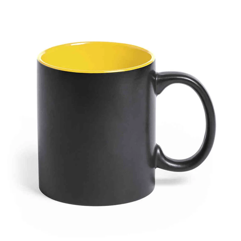 Taza Cerámica Negra Bicolor Grabado Láser Bafy 350 ml