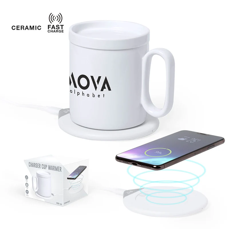Calentador de Tazas con Cargador Inalámbrico Kalan 350 ml