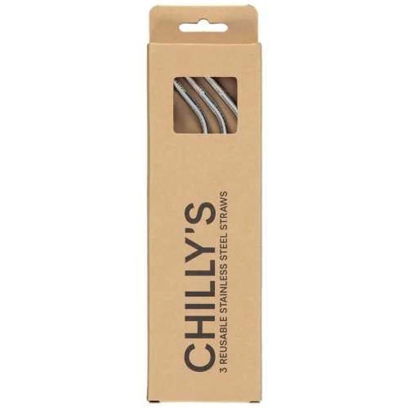 Pajitas acero 3 uds + varilla limpieza Chilly's