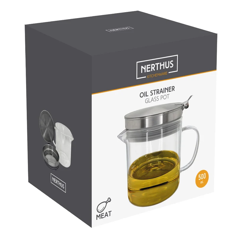 Grasera de Cristal 500 ml con Filtro
