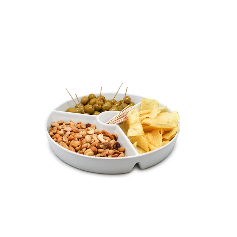 Plato para Snacks de Porcelana Redondo