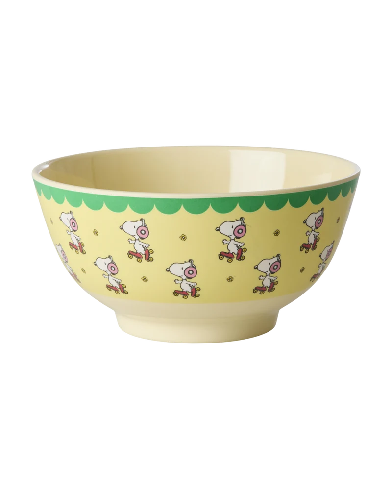 Mellem Skål - Lys Gul - Snoopy Print
