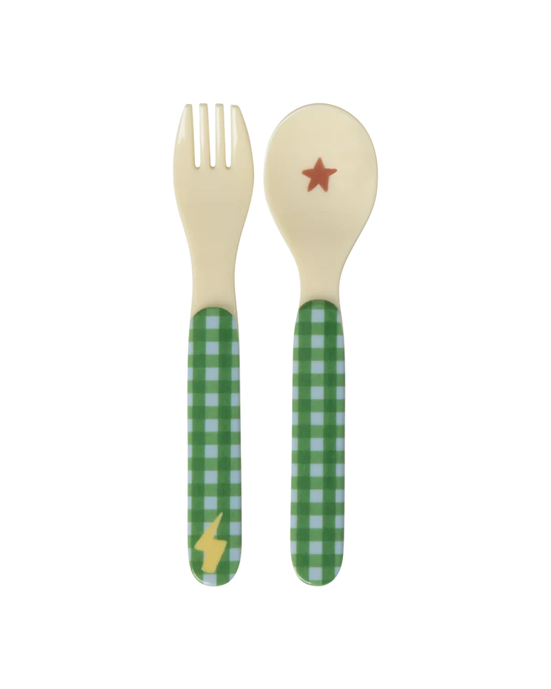 Babyske og gaffel - Grøn - Hero Print