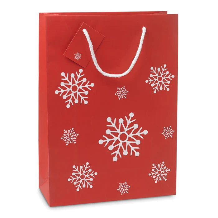 Bolsa Grande de Regalo Sostenible con Estampado Navideño Large
