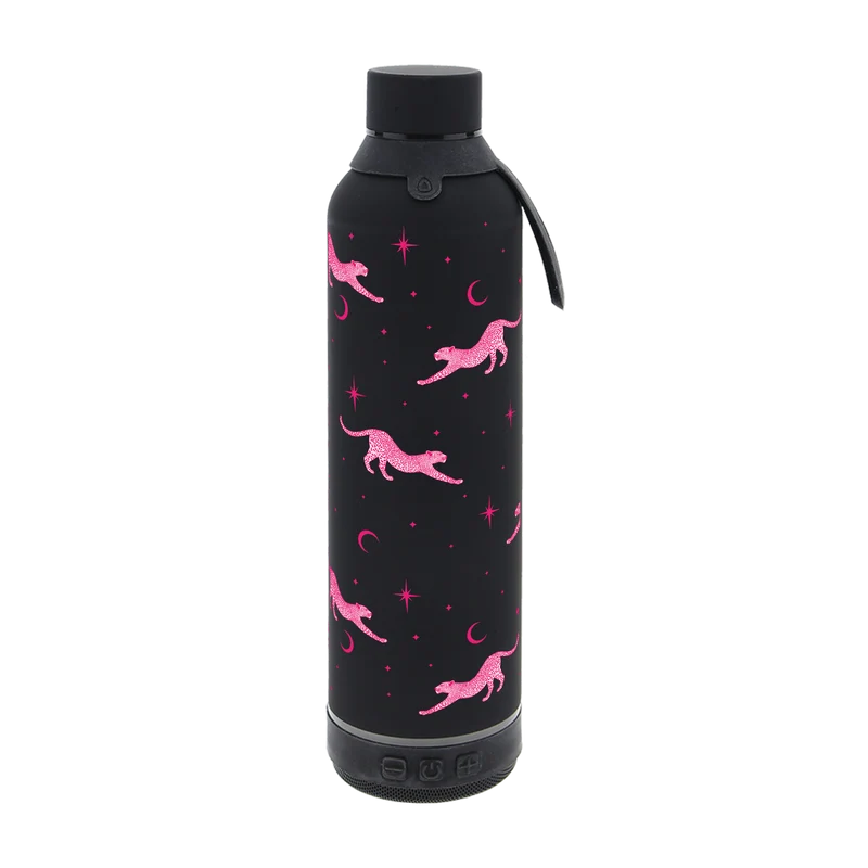 Botella Térmica de Acero Inoxidable con Altavoz – Mystic Leopard | Aurea