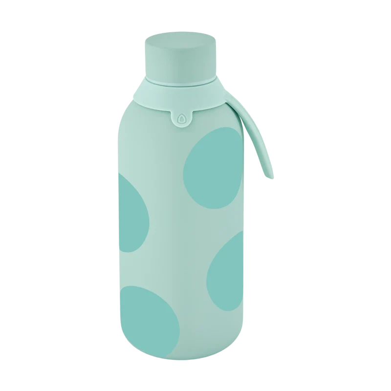 Botella Térmica de Acero Inoxidable con Interior Cerámico y Doble Tapón – Happy Dots | Aurea