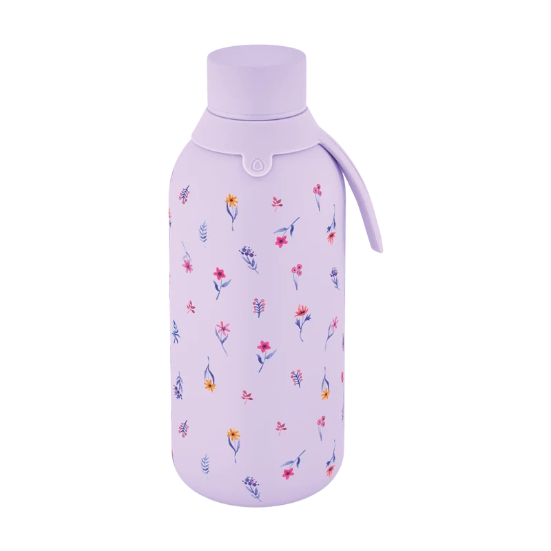 Botella Térmica de Acero Inoxidable con Interior Cerámico y Doble Tapón – Little Bloom | Aurea