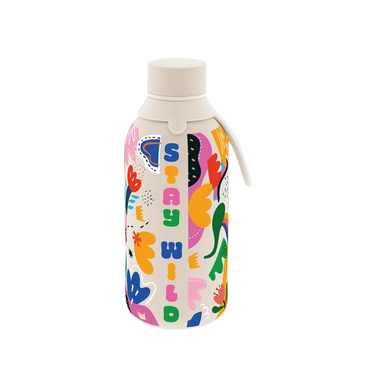 Botella Térmica de Acero Inoxidable con Interior Cerámico y Doble Tapón – Energy Up | Aurea