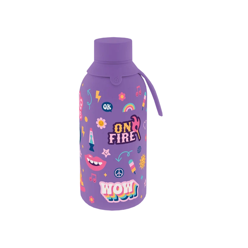 Botella Térmica de Acero Inoxidable con Interior Cerámico y Doble Tapón – Glow Up | Aurea