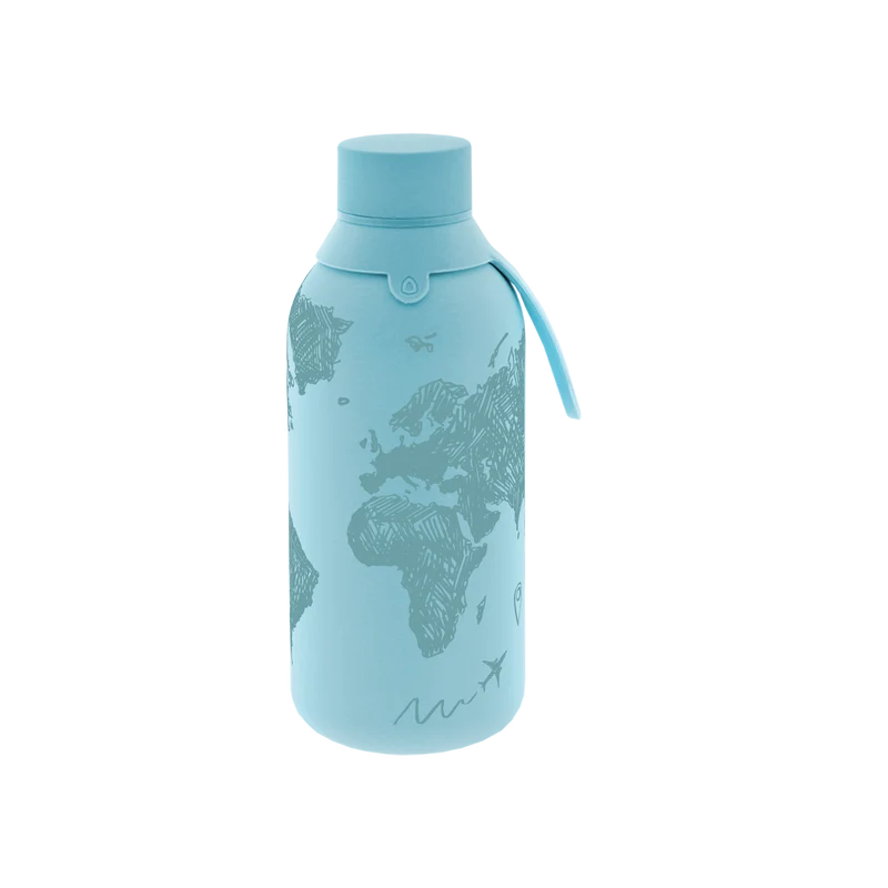 Botella Térmica de Acero Inoxidable con Interior Cerámico y Doble Tapón – Sketch Maps | Aurea