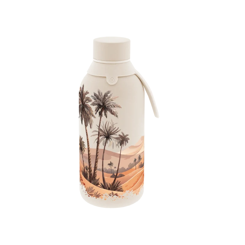 Botella Térmica de Acero Inoxidable con Interior Cerámico y Doble Tapón – Travel Dreams | Aurea