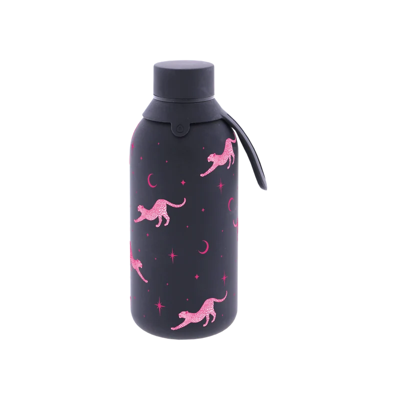 Botella Térmica de Acero Inoxidable con Interior Cerámico y Doble Tapón – Mystic Leopard | Aurea