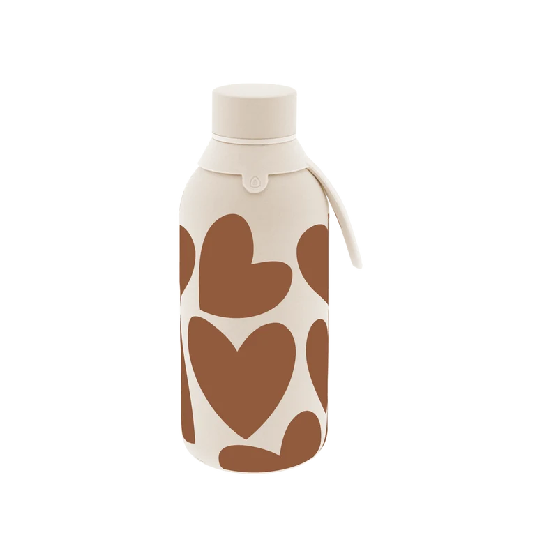 Botella Térmica de Acero Inoxidable con Interior Cerámico y Doble Tapón – Pure Love | Aurea
