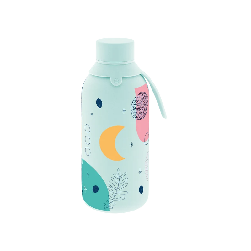 Botella Térmica de Acero Inoxidable con Interior Cerámico y Doble Tapón – Color Flow | Aurea