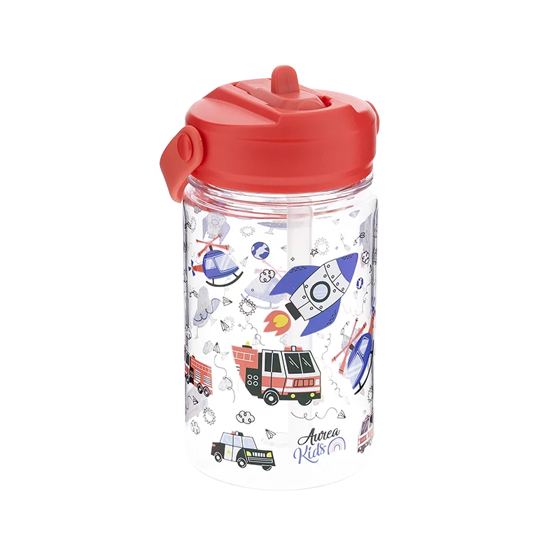 Botella Tritán 350ml Adaptador Infantil Con Pajita - Cars