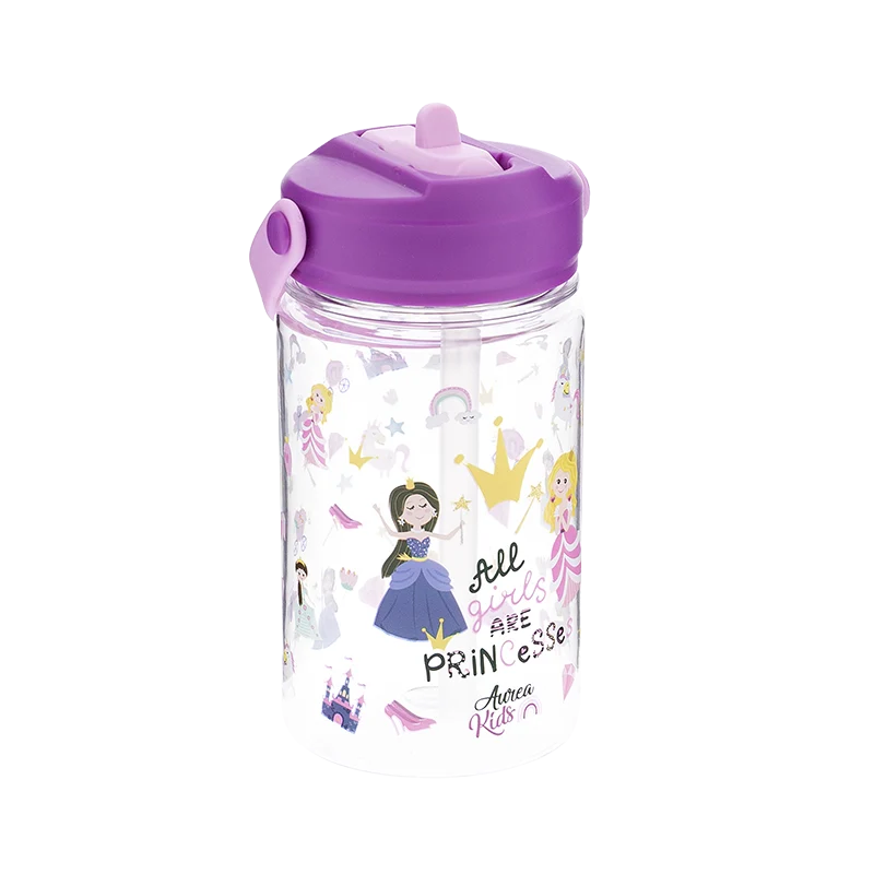 Botella Tritán 350ml Adaptador Infantil Con Pajita - Princess