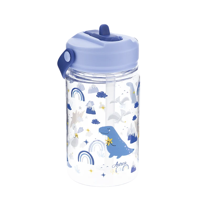 Botella Tritán 350ml Adaptador Infantil Con Pajita - Dinos