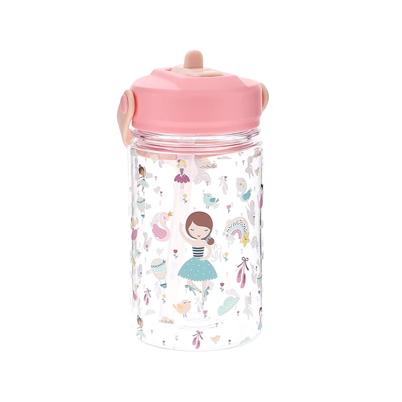 Botella Tritán 350ml Adaptador Infantil Con Pajita - Fantasy Collection