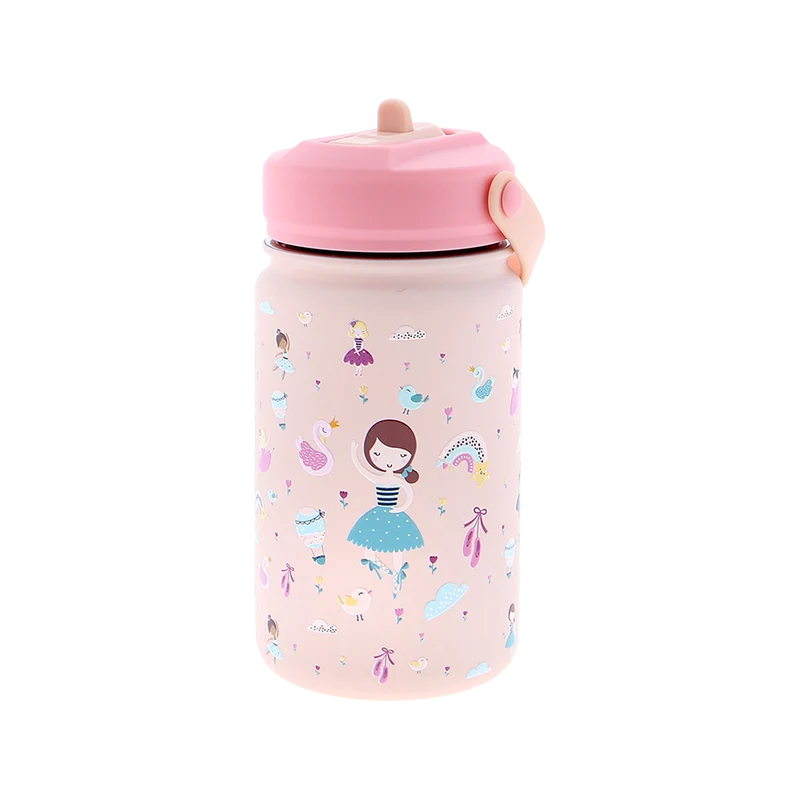 Botella Acero 330ml Adaptador Infantil Con Pajita - Fantasy Collection