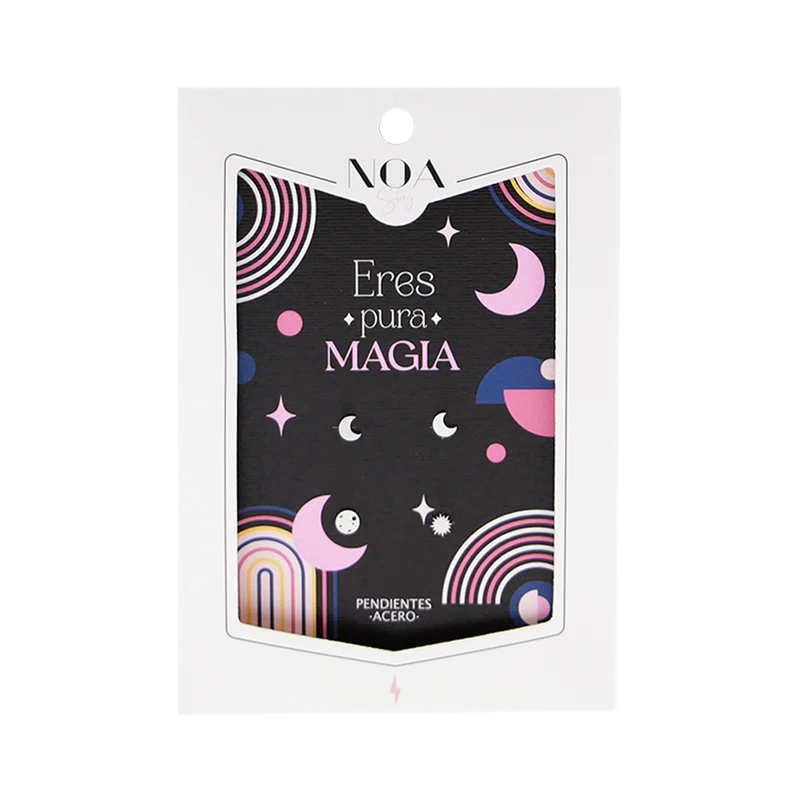 Pendientes acero plateado - "Eres pura magia"