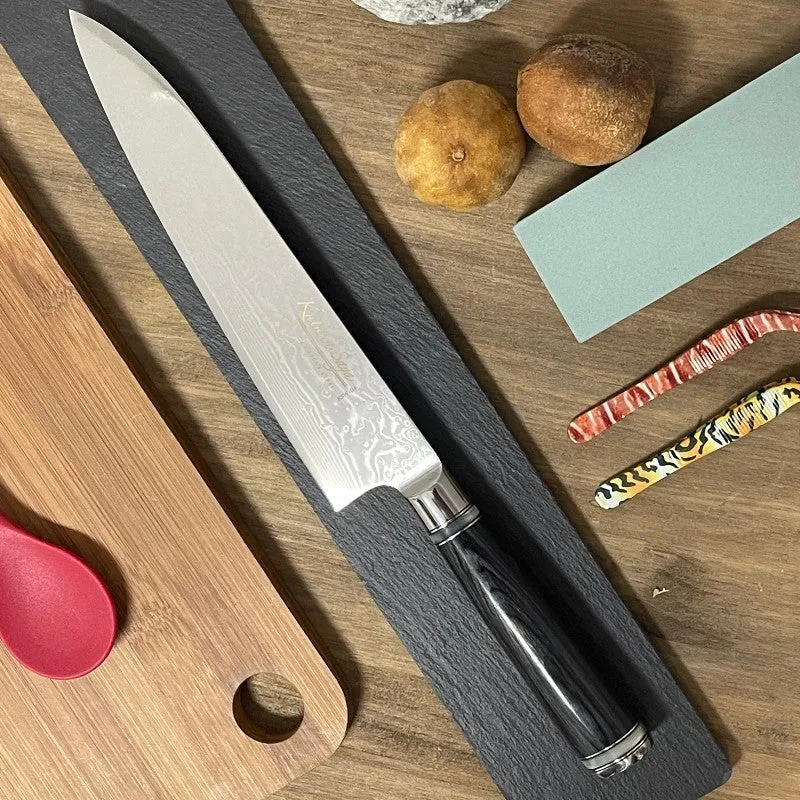 Cuchillo Gyuto Katana Saya 20cm - Acero Damasco VG-10 67 Capas con Funda Magnética