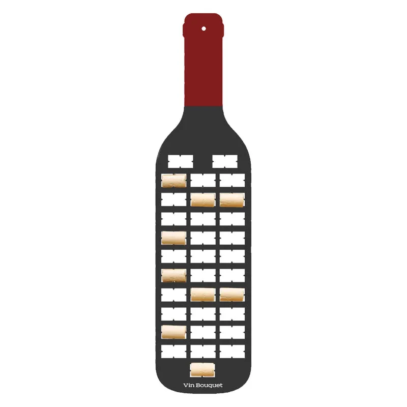 Panel decorativo en forma de botella para 33 corchos