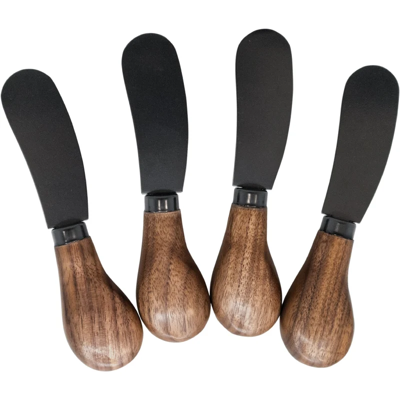 Set cuchillos para untar mango madera elegantes