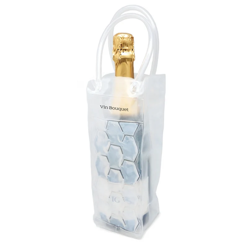 Bolsa enfriadora de gel transparente para botellas