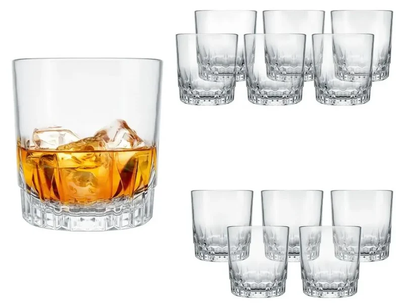 Set De 24 Vasos Vidrio Copo Whisky Vegas Rocks 290ml