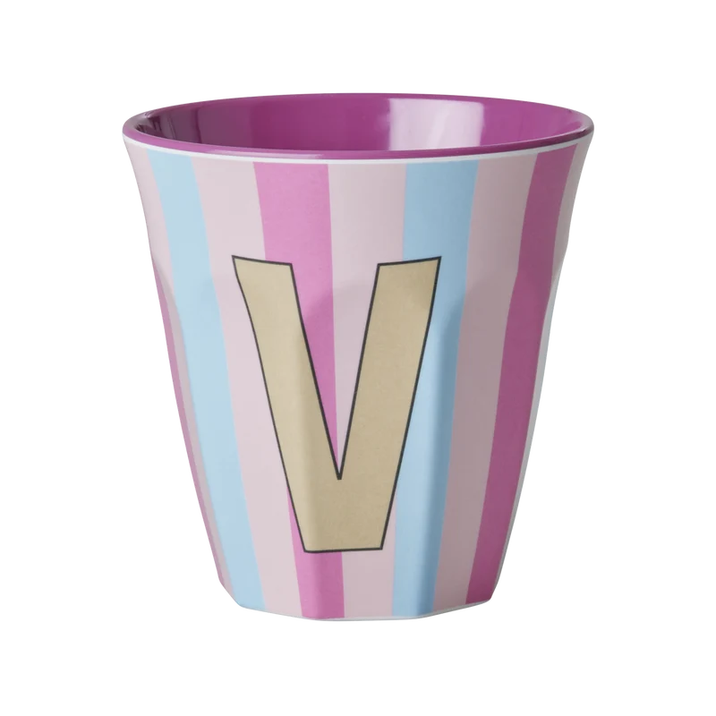 Mellem Alfabetkop - Multifarvet - V - Stripes