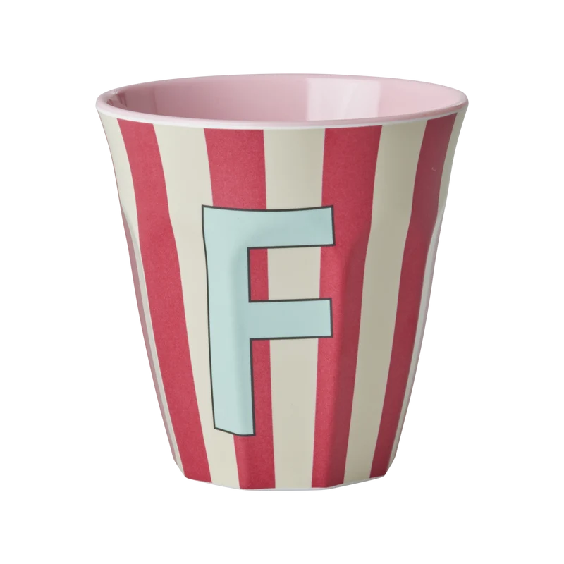 Mellem Alfabetkop - Pink - F - Stripes