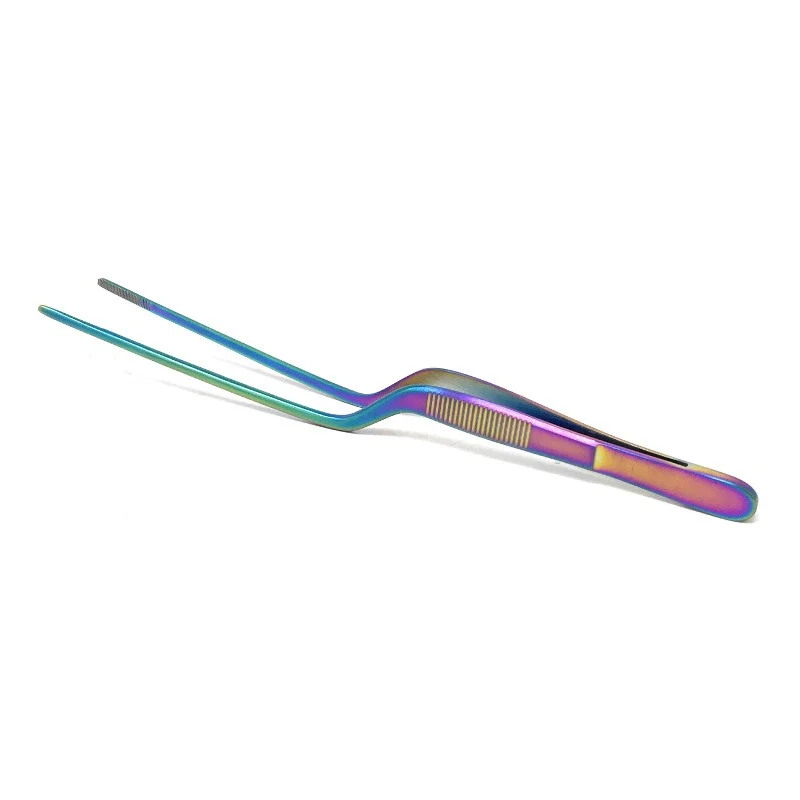Pinza de Emplatado Irisada Titanio 20cm - Profesional Alta Cocina