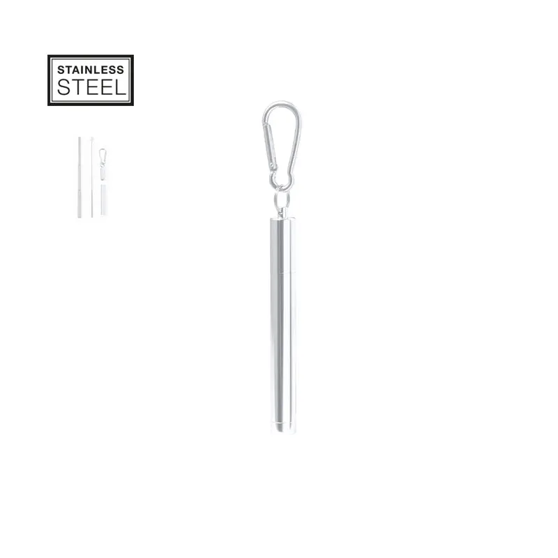 Set Llavero de Pajita Reutilizable de Acero Inoxidable Jexor