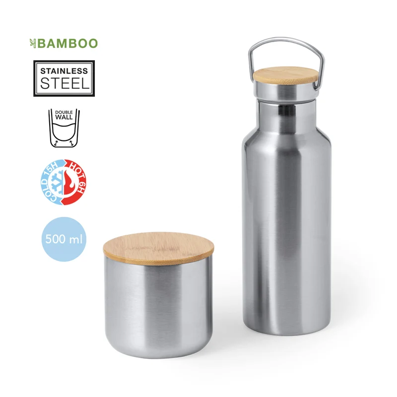 Set de Bidón y Vaso Térmicos Sostenibles de Acero Inoxidable Debris