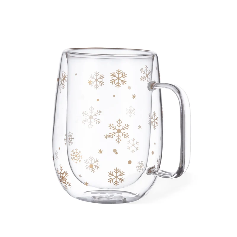 Taza Térmica de Doble Pared con Diseño de Copos de Nieve Doglex