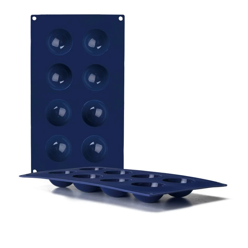 Molde silicona forma semiesfera 8 cavidades