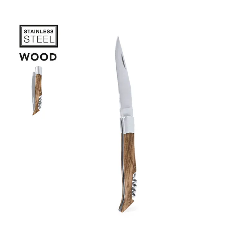 Navaja Sacacorchos Sostenible Madera y Acero Inox Sparq