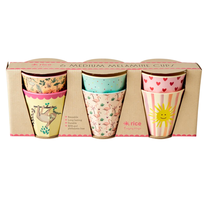 Mellem Børnekop - Multifarvet - Funky Prints - 6-pak
