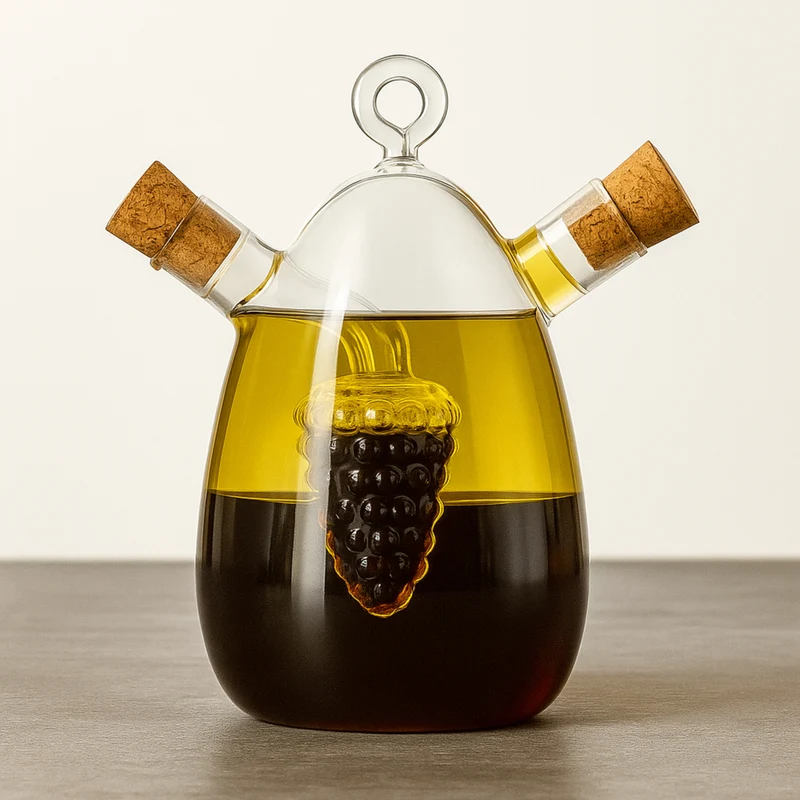 Vinagrera de vidrio borosilicato con corcho Uvas TAV