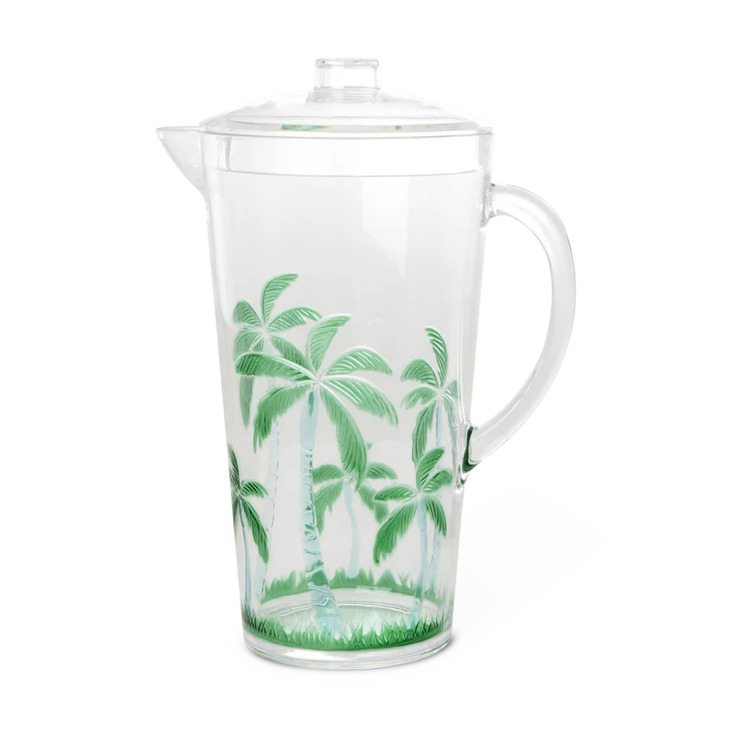 Stor Akryl Kande - Hvid - Palm Tree Design