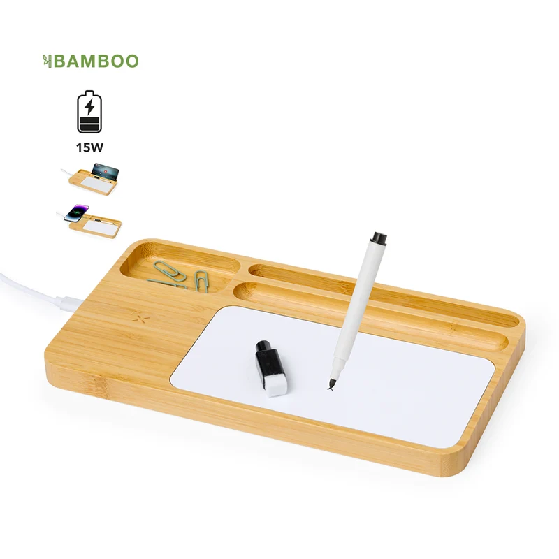 Cargador Inalámbrico Organizador Ecológico de Bambú Lautrec