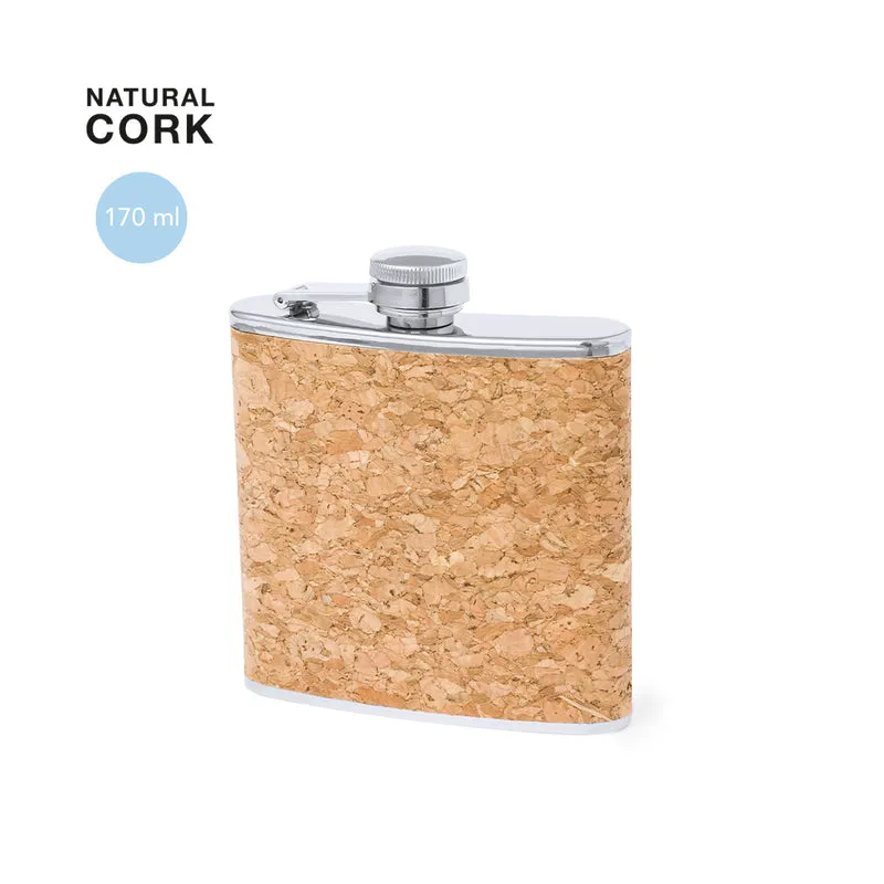 Petaca Sostenible de Acero Inoxidable y Corcho Grotan- 170ml