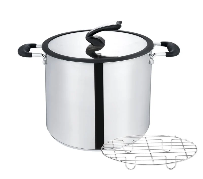 Vaporera 26 cm c/tapa de cristal Acero inoxidable Apr