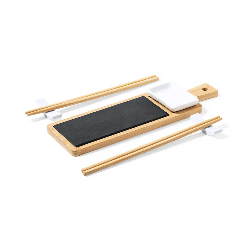 Set de Sushi Ecológico de Bambú de Pizarra y Cerámica Gunkan