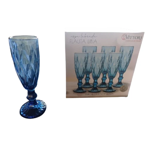 *Copa Flauta Libia Cobalto 170ml 19.8cm*