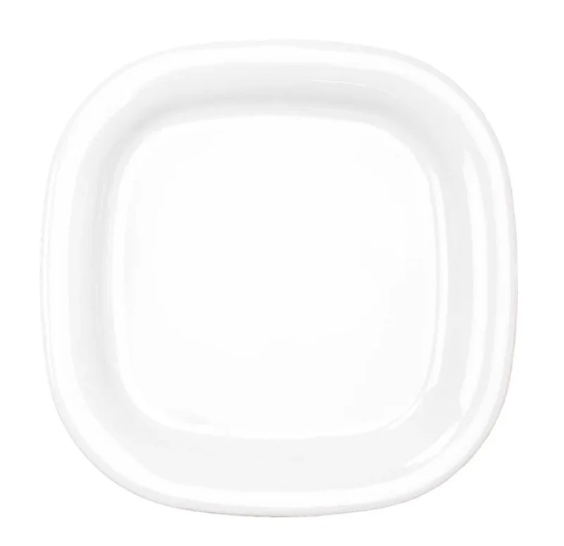 Linea Melamina BLANCA Plato Trinche Cuadrado 10" linea Diamante TRV
