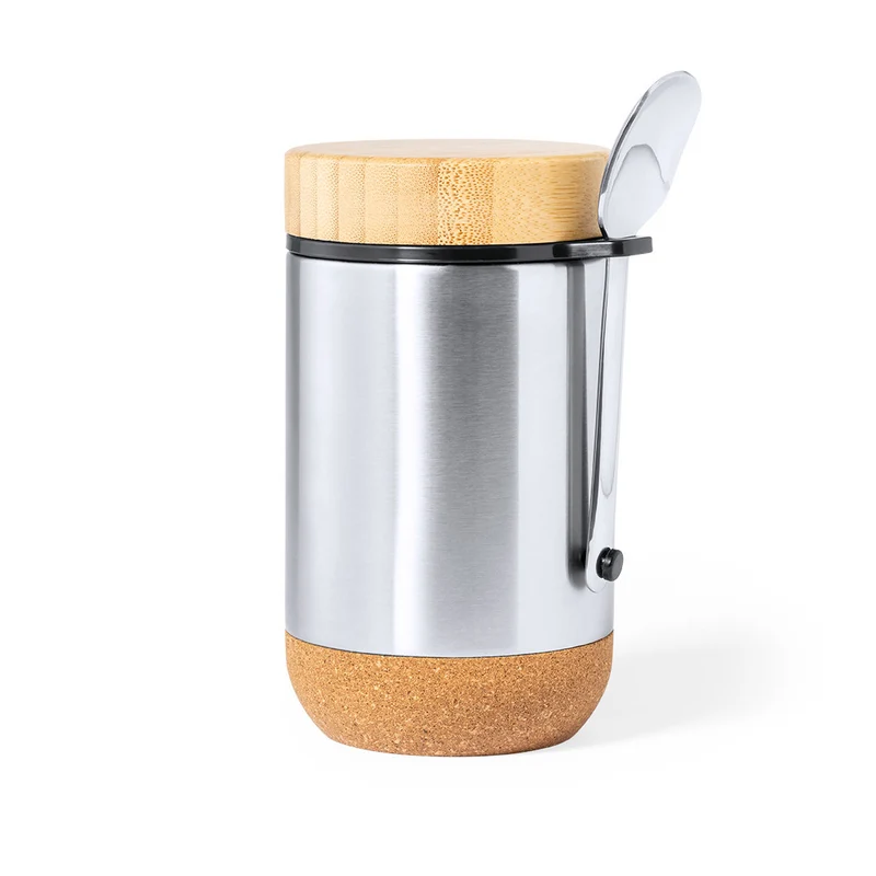 Fiambrera Sostenible Cilíndrica de Acero Inoxidable Cambrix 450 ml