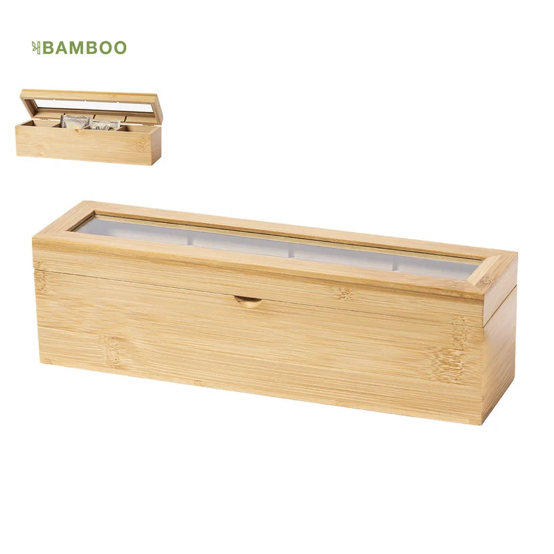 Caja para Té Sostenible de Bambú con 4 Compartimentos Zirkony
